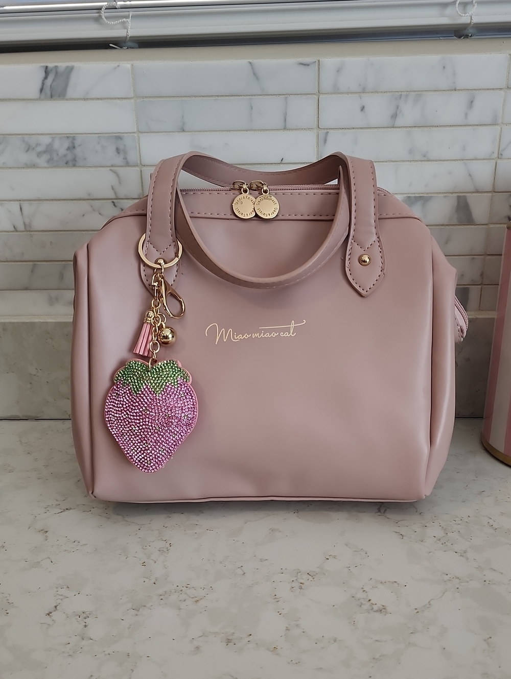 Pink Structured Tote Bag